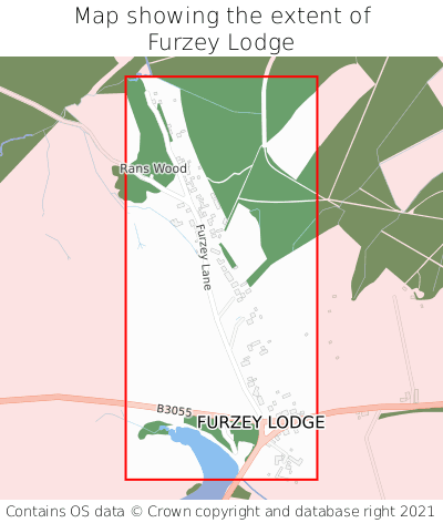 Map showing extent of Furzey Lodge as bounding box