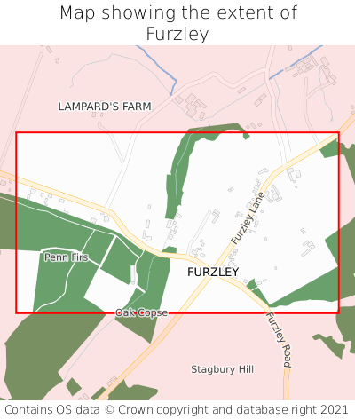 Map showing extent of Furzley as bounding box