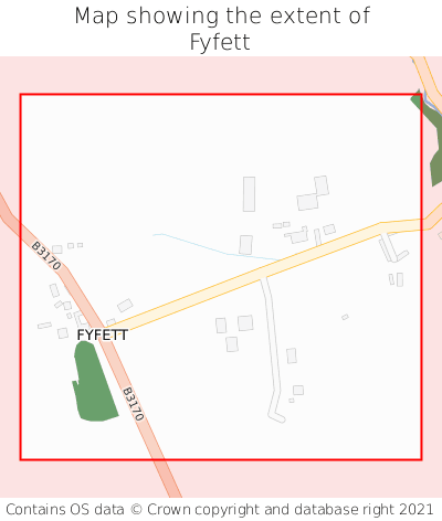 Map showing extent of Fyfett as bounding box