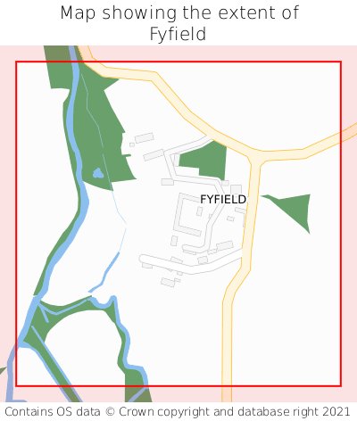 Map showing extent of Fyfield as bounding box