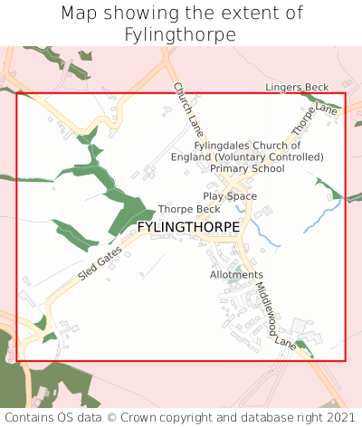Map showing extent of Fylingthorpe as bounding box