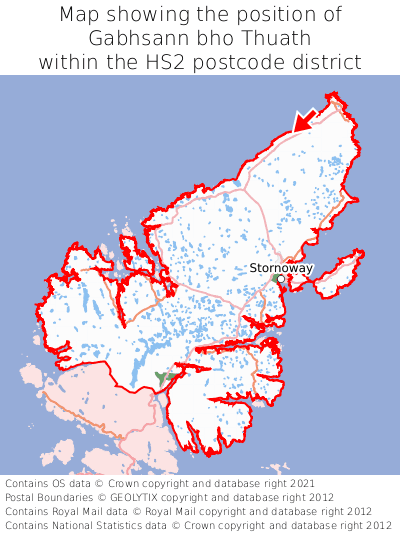 Map showing location of Gabhsann bho Thuath within HS2