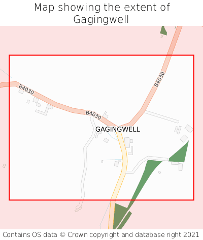 Map showing extent of Gagingwell as bounding box