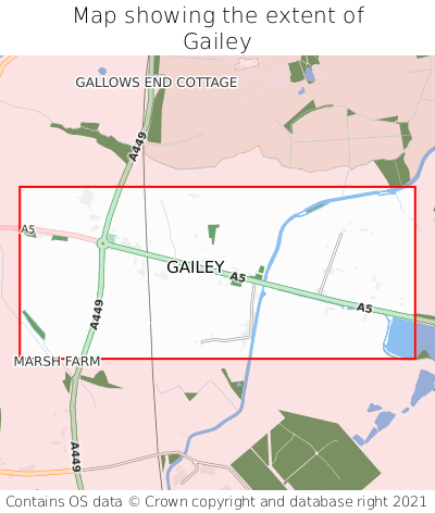 Map showing extent of Gailey as bounding box
