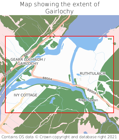 Map showing extent of Gairlochy as bounding box