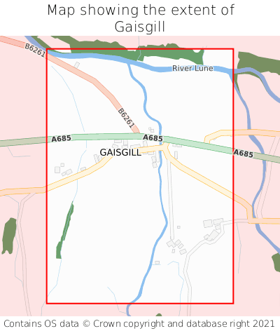 Map showing extent of Gaisgill as bounding box