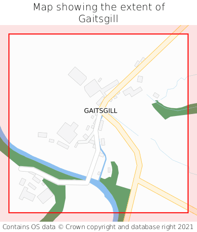 Map showing extent of Gaitsgill as bounding box