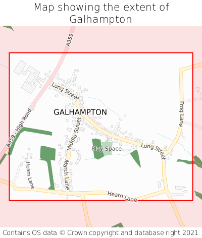 Map showing extent of Galhampton as bounding box