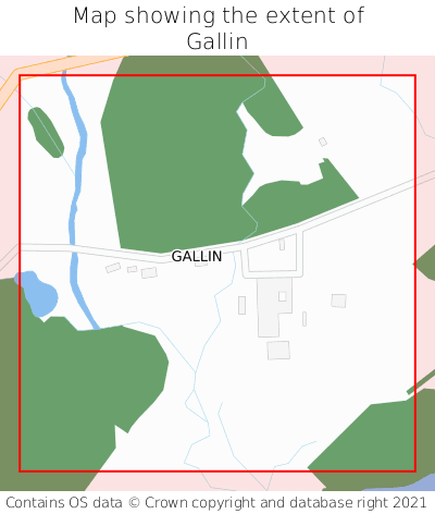 Map showing extent of Gallin as bounding box