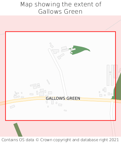 Map showing extent of Gallows Green as bounding box