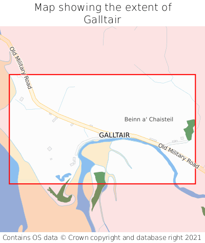 Map showing extent of Galltair as bounding box