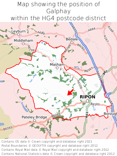Map showing location of Galphay within HG4