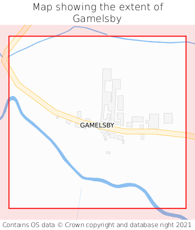 Map showing extent of Gamelsby as bounding box