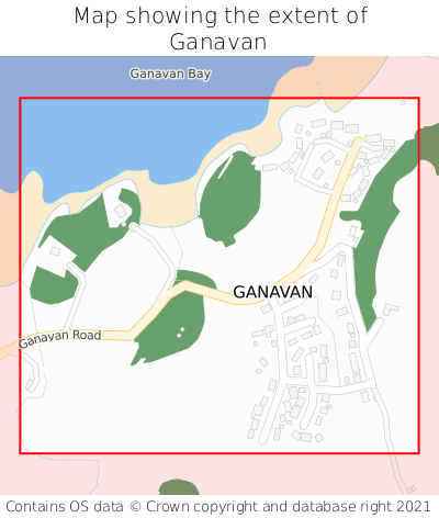 Map showing extent of Ganavan as bounding box