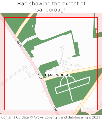 Map showing extent of Ganborough as bounding box