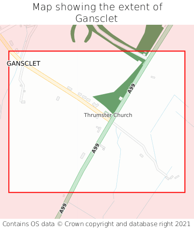 Map showing extent of Gansclet as bounding box