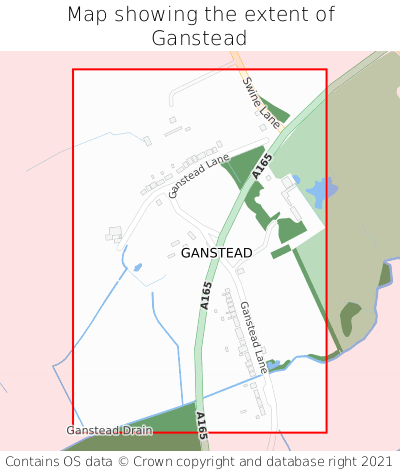 Map showing extent of Ganstead as bounding box