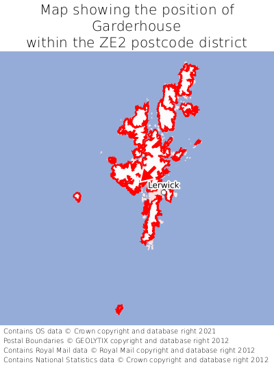 Map showing location of Garderhouse within ZE2