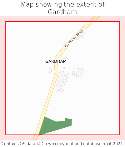 Map showing extent of Gardham as bounding box