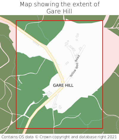 Map showing extent of Gare Hill as bounding box