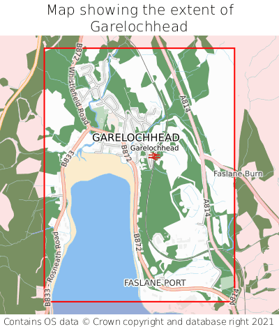 Map showing extent of Garelochhead as bounding box