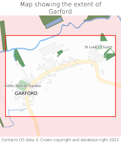Map showing extent of Garford as bounding box