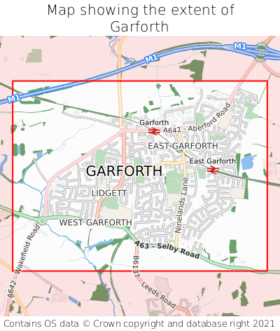 Map showing extent of Garforth as bounding box