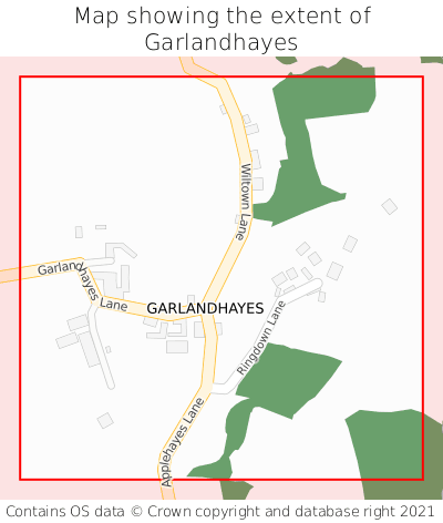 Map showing extent of Garlandhayes as bounding box