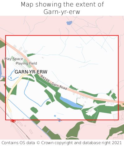 Map showing extent of Garn-yr-erw as bounding box