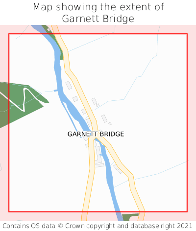 Map showing extent of Garnett Bridge as bounding box