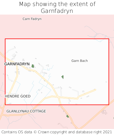 Map showing extent of Garnfadryn as bounding box