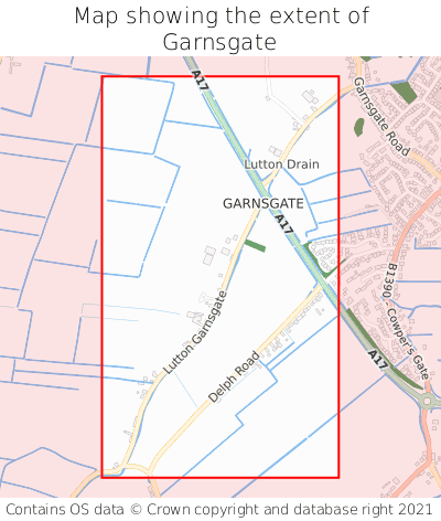 Map showing extent of Garnsgate as bounding box