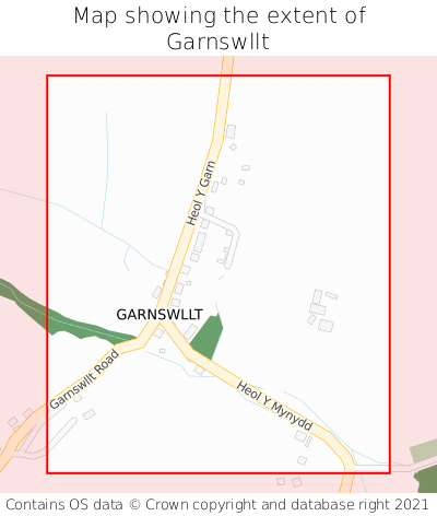 Map showing extent of Garnswllt as bounding box