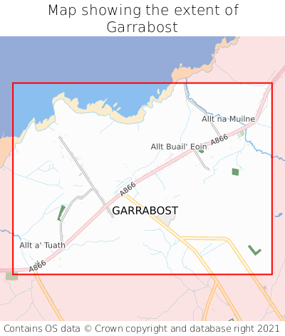 Map showing extent of Garrabost as bounding box