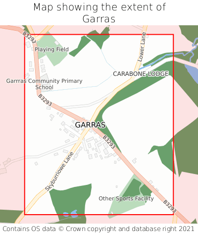 Map showing extent of Garras as bounding box