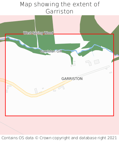Map showing extent of Garriston as bounding box