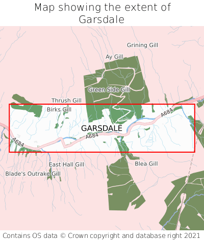 Map showing extent of Garsdale as bounding box