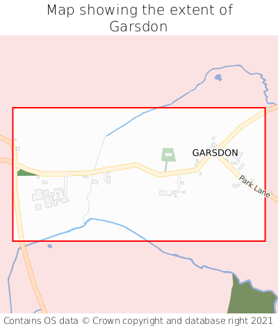 Map showing extent of Garsdon as bounding box