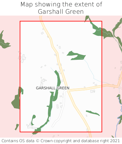 Map showing extent of Garshall Green as bounding box