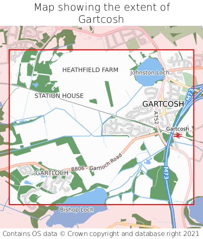 Map showing extent of Gartcosh as bounding box