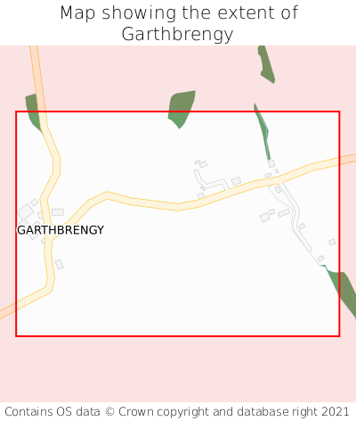 Map showing extent of Garthbrengy as bounding box
