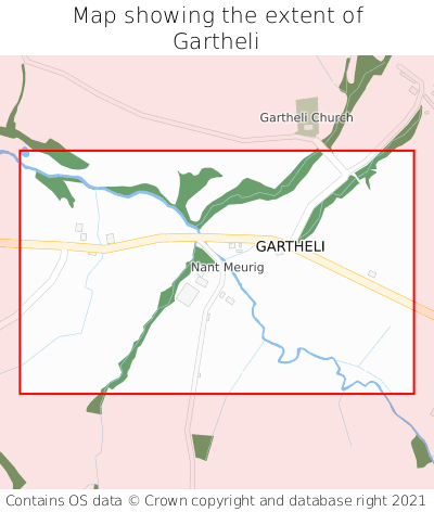 Map showing extent of Gartheli as bounding box