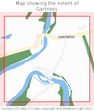 Map showing extent of Gartness as bounding box