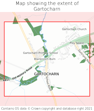 Map showing extent of Gartocharn as bounding box