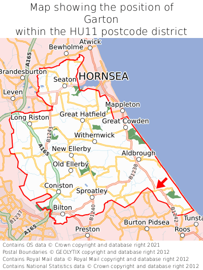 Map showing location of Garton within HU11