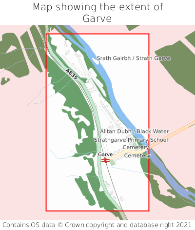 Map showing extent of Garve as bounding box