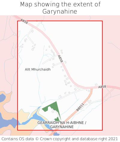 Map showing extent of Garynahine as bounding box