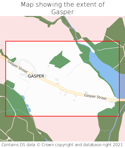 Map showing extent of Gasper as bounding box