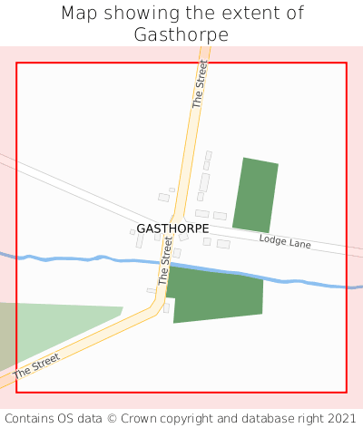 Map showing extent of Gasthorpe as bounding box