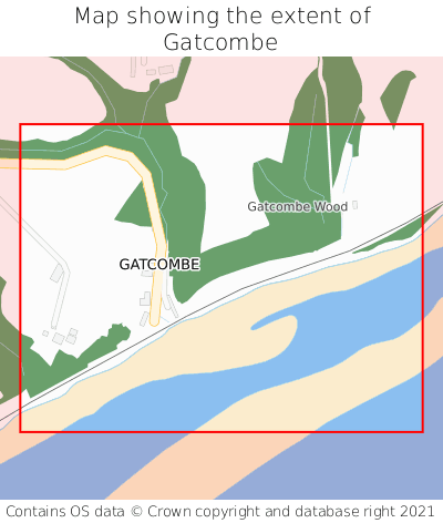 Map showing extent of Gatcombe as bounding box
